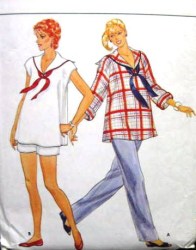 4363 Butterick  SWEET 70S MATERNITY SAILOR TOP, PANTS, SHORTS PATTERN  12  uncut